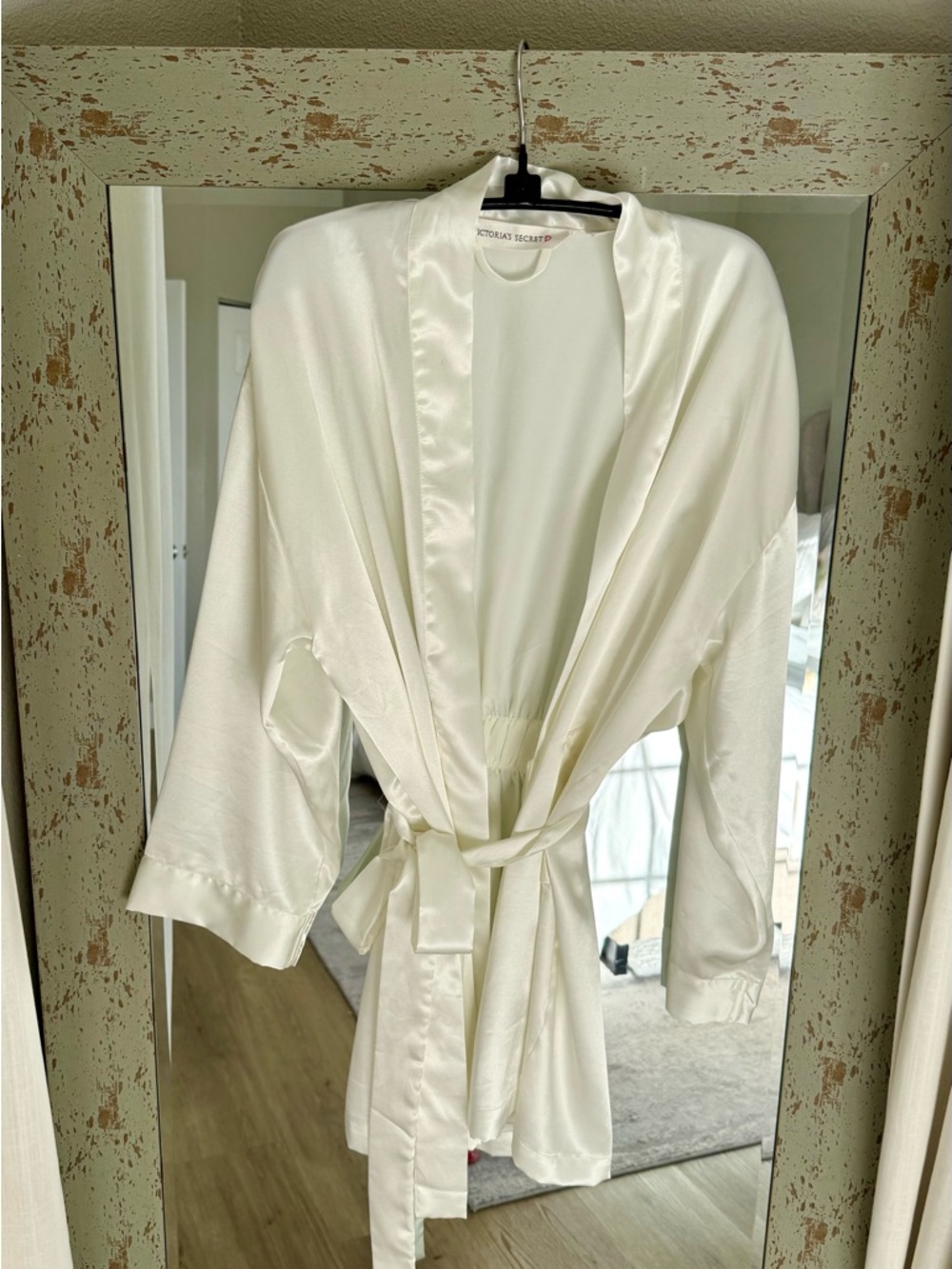 Victoria's Secret White Satin Wrap Robe